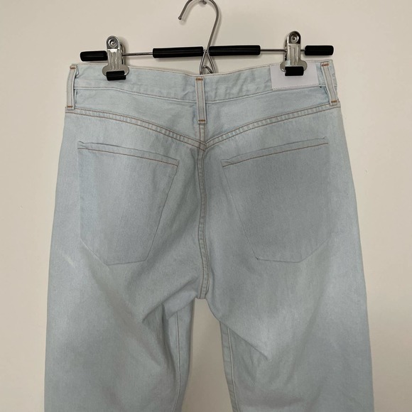 GOLDSIGN The Benefit High Rise Straight Leg Jeans Light Wash 29 - Picture 12 of 13